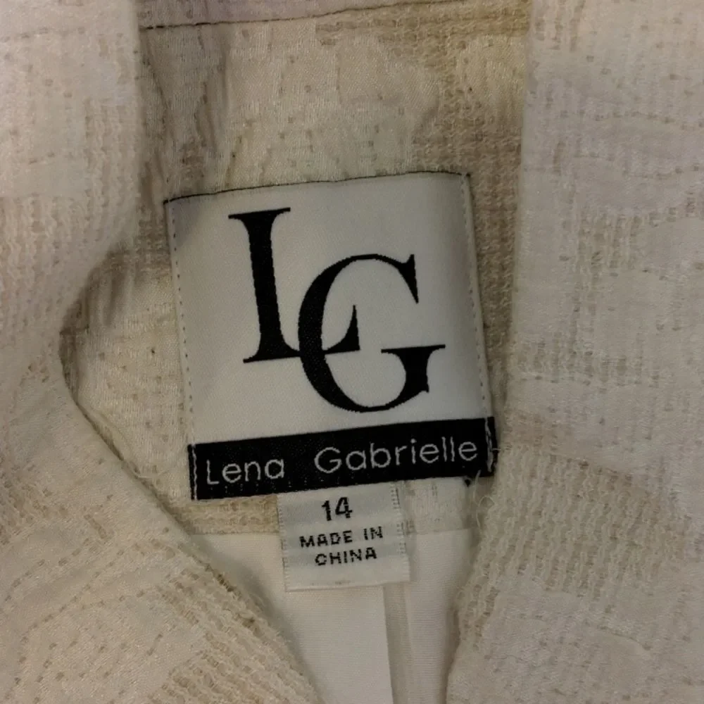 Lena Gabrielle White Long Formal Jacket with Embellishments. Stunning!!